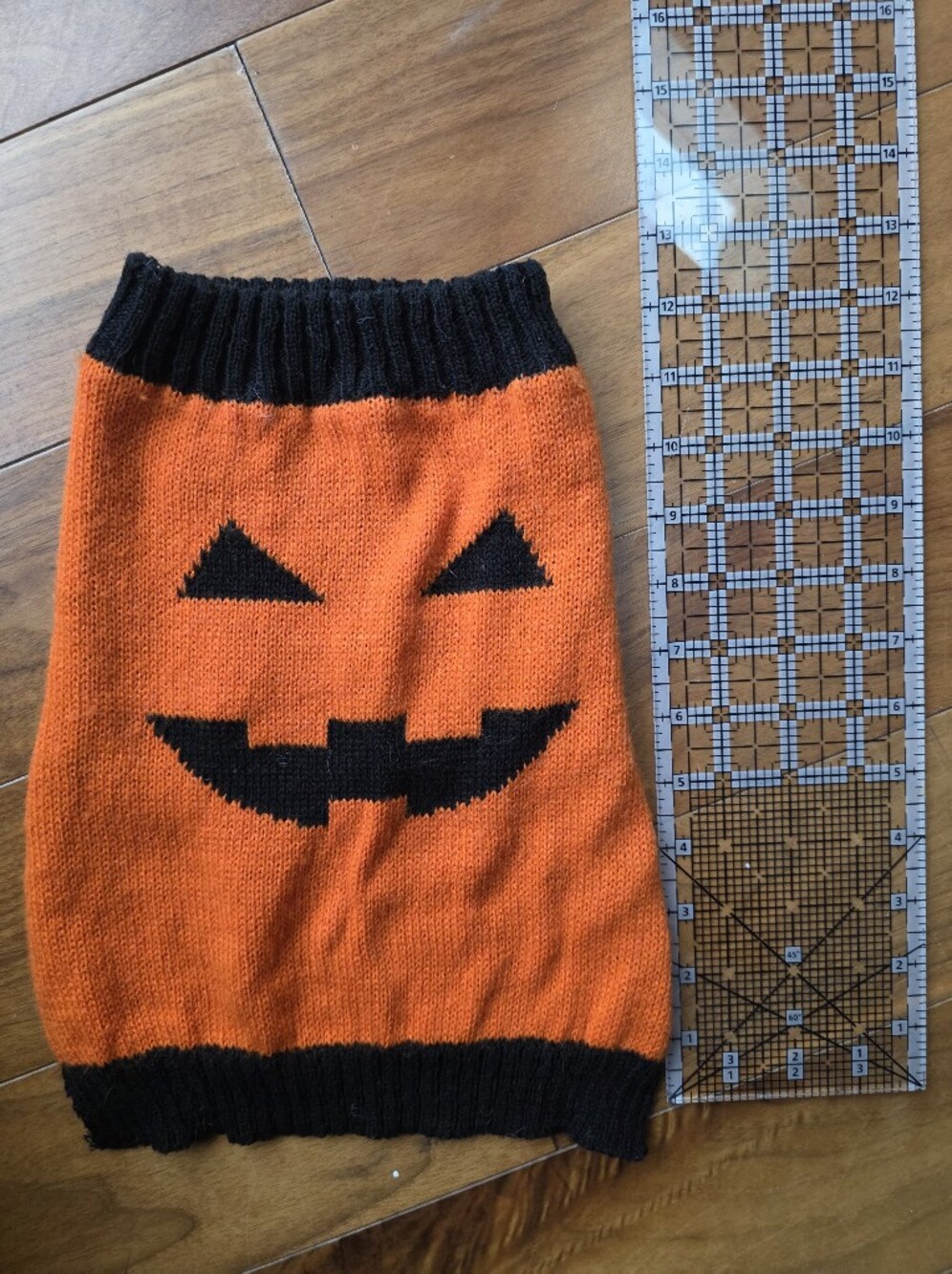 💚Dog Sweater Halloween Pumpkin Knit Costume Sweater - Orange & Black